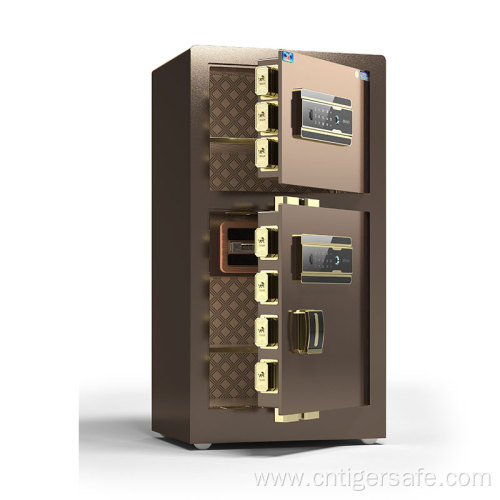 Tiger safes 2-door brown 100cm high Fingerprint Lock